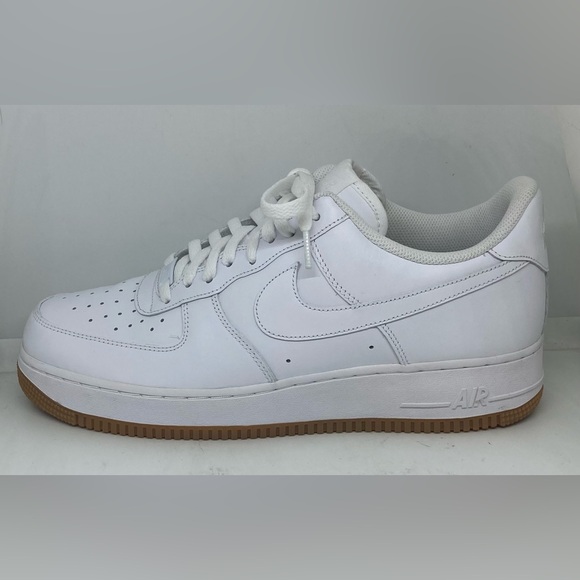 Nike Men's Air Force 1 '07 Low Shoes White/Gum Sole Size 12 - Picture 6 of 14